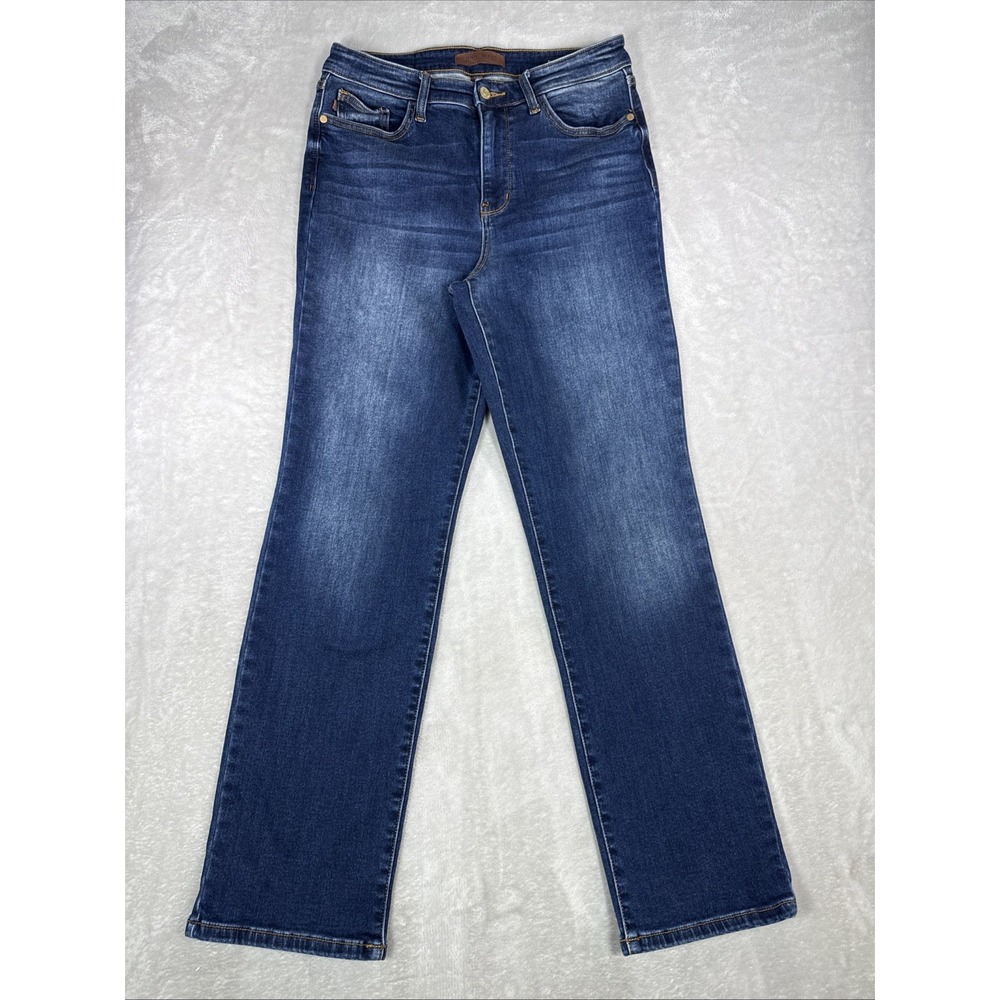 Judy Blue High Rise Vintage Wash Dark Thermal Straight Jeans Size 11 (30X30)
